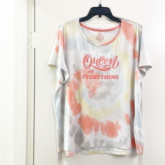Secret Treasures Queen of Everything tie dye print pajama top - Picture 1 of 3